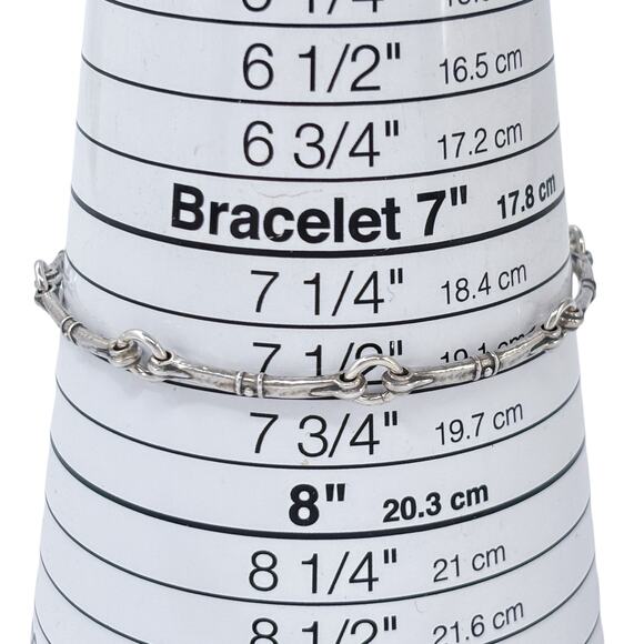 Estate Silpada Sterling Silver 925 Bamboo Bar Link Bracelet 7.5" B1696 - Picture 7 of 8